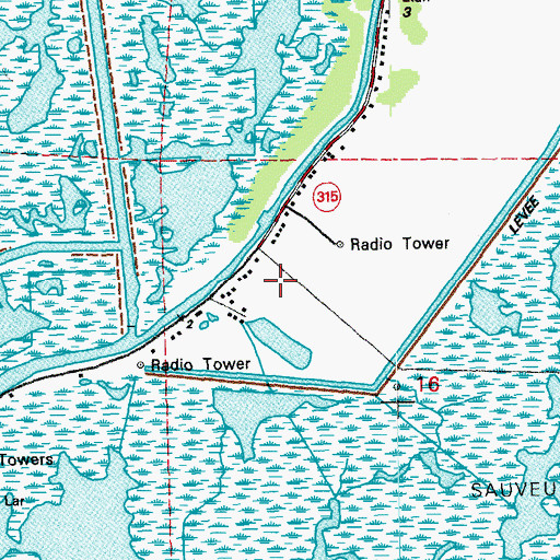 Topographic Map of Terrebonne Parish, LA
