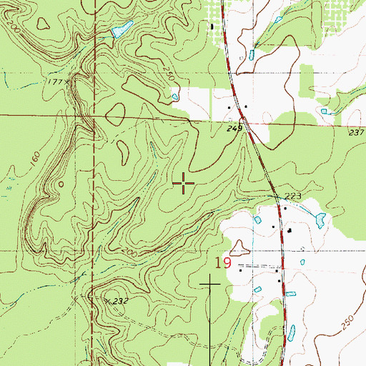 Topographic Map of Webster Parish, LA