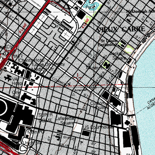 Topographic Map of Christ Episcopal Church (historical), LA