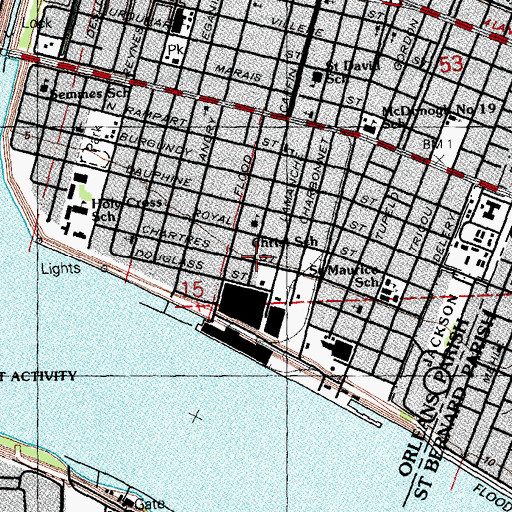 Topographic Map of Holy Cross Historic District, LA