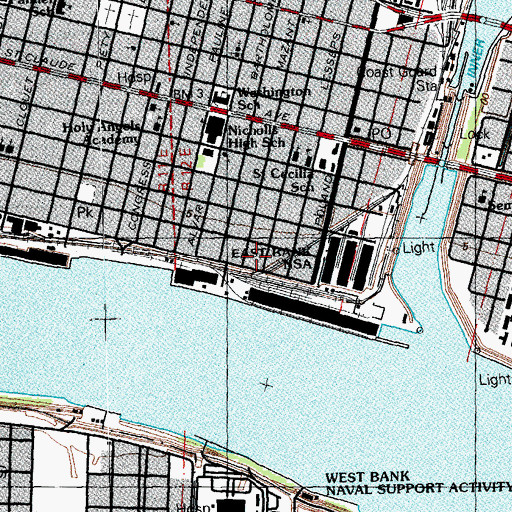 Topographic Map of Saint Marys Orphan Asylum (historical), LA