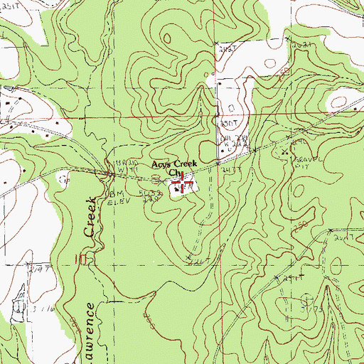 Topographic Map of Acys Creek Baptist Church, LA