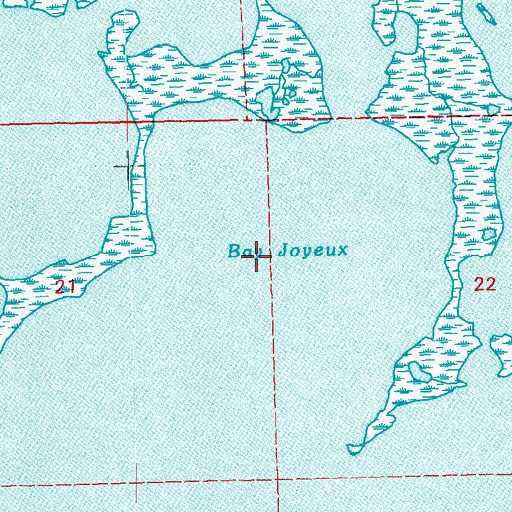 Topographic Map of Bay Joyeux, LA
