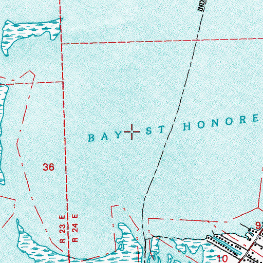 Topographic Map of Bay Saint Honore, LA