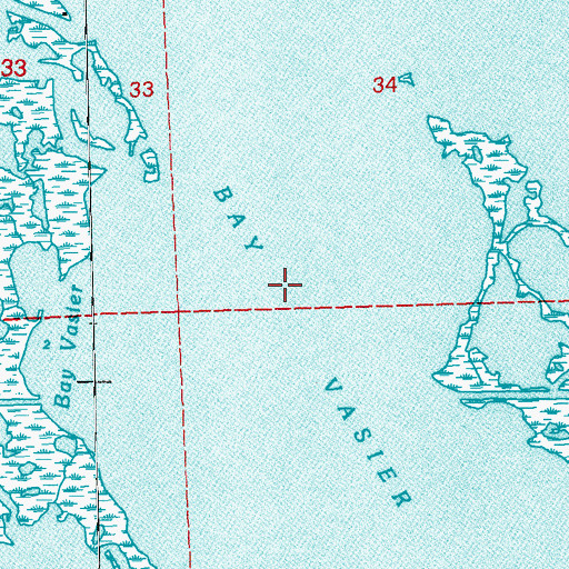 Topographic Map of Bay Vasier, LA