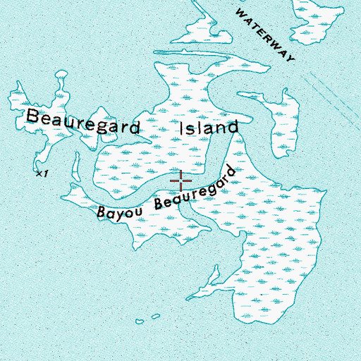 Topographic Map of Bayou Beauregard, LA