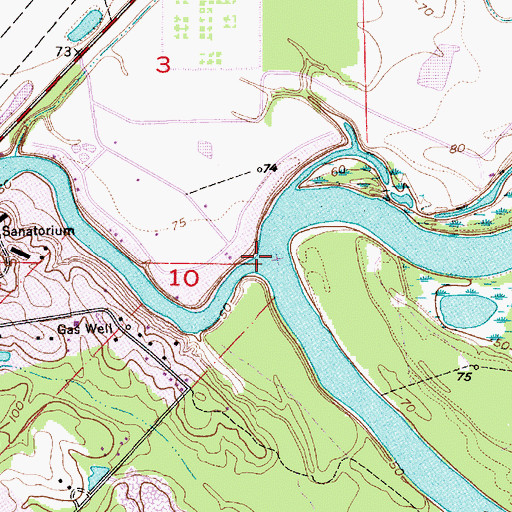 Topographic Map of Bayou D'Arbonne, LA