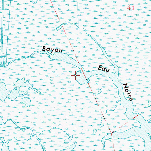 Topographic Map of Bayou Eau Noire, LA