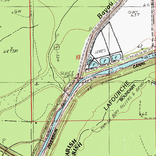 Topographic Map of Bayou Galion, LA