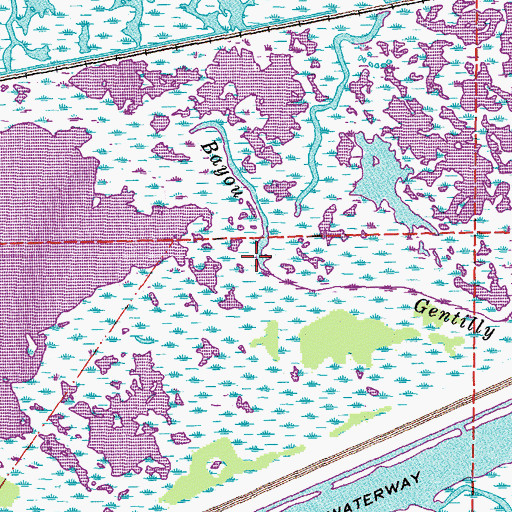 Topographic Map of Bayou Gentilly, LA