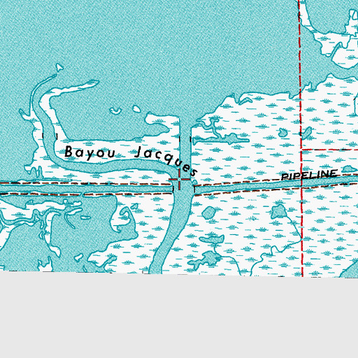 Topographic Map of Bayou Jacques, LA