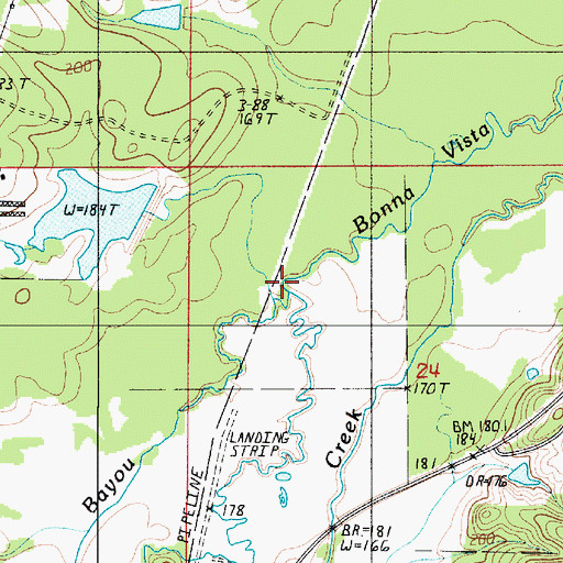Topographic Map of Bayou Pedro, LA