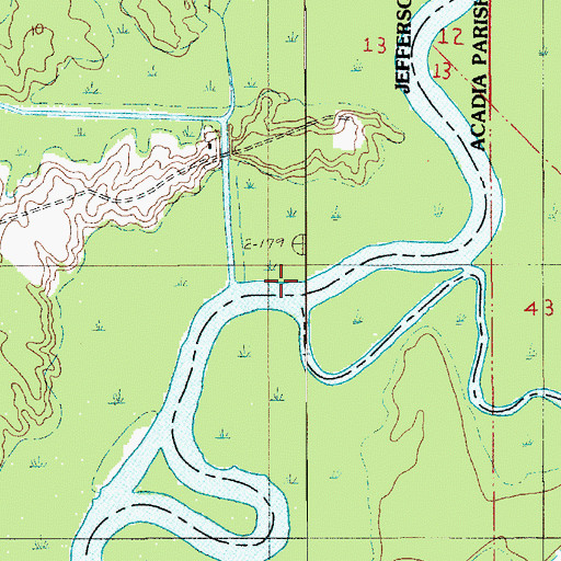 Topographic Map of Bayou Queue de Tortue, LA