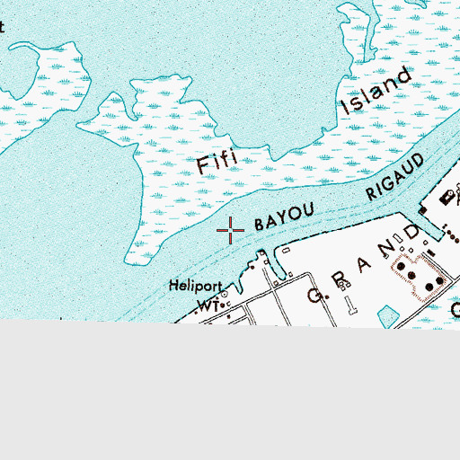Topographic Map of Bayou Rigaud, LA