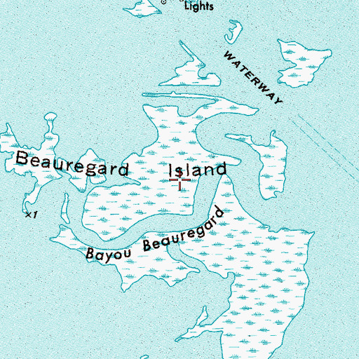 Topographic Map of Beauregard Island, LA