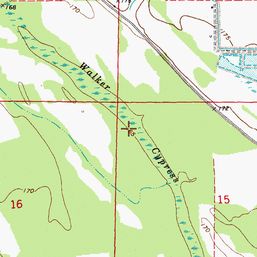 Topographic Map of Walker Cypress Slash, AR