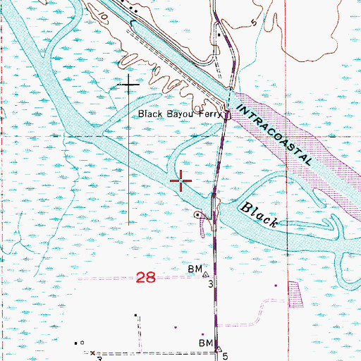 Topographic Map of Black Bayou, LA