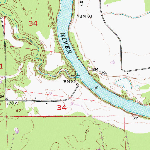 Topographic Map of Cheniere Creek, LA