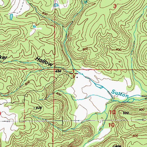 Topographic Map of Walker Hollow, AR