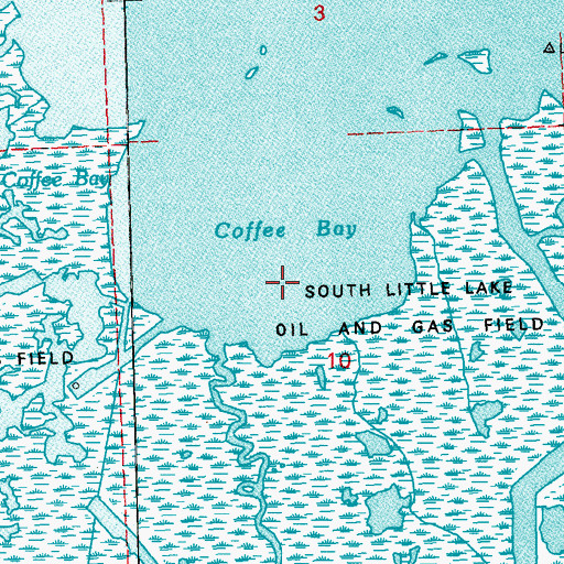 Topographic Map of Coffee Bay, LA