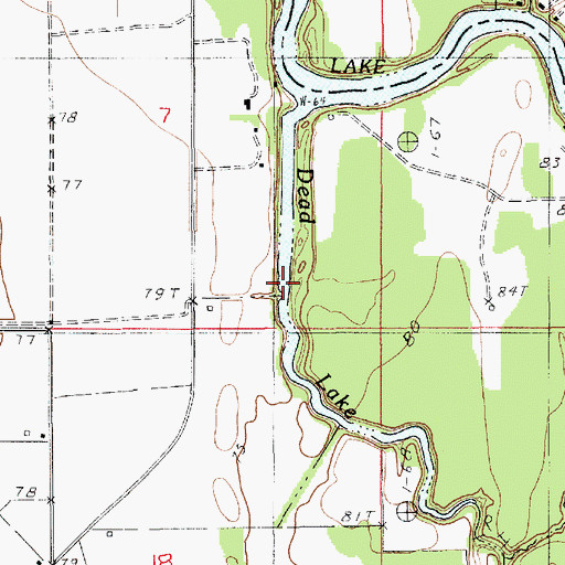 Topographic Map of Dead Lake, LA
