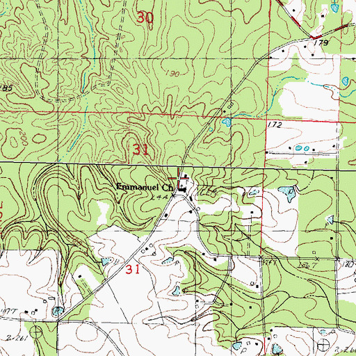 Topographic Map of Emmanuel Missionary Baptist Church, LA
