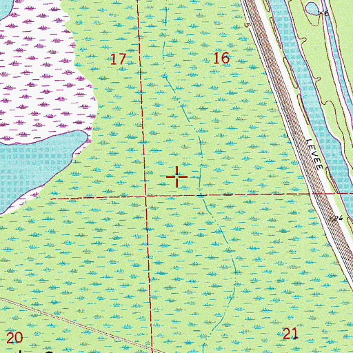 Topographic Map of Fish Island, LA