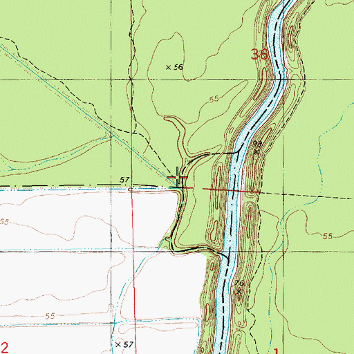 Topographic Map of Halfway Bayou, LA