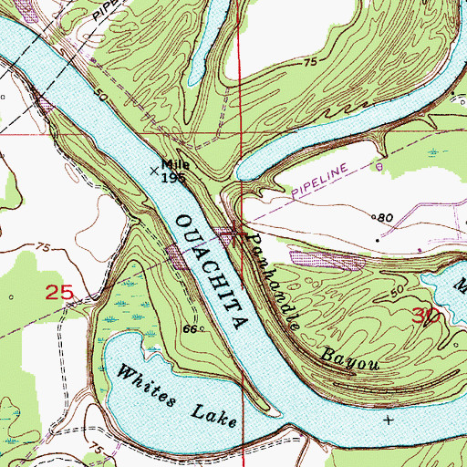 Topographic Map of Horseshoe Lake, LA