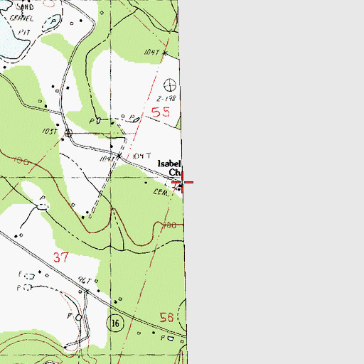 Topographic Map of Isabel Baptist Church, LA