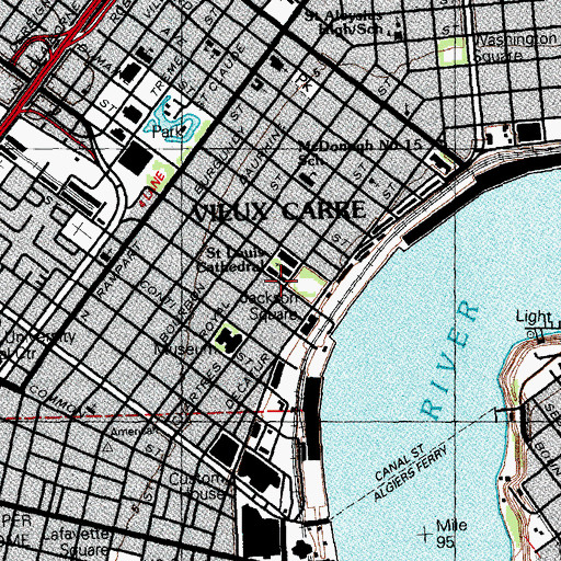 Topographic Map of Jackson Square, LA