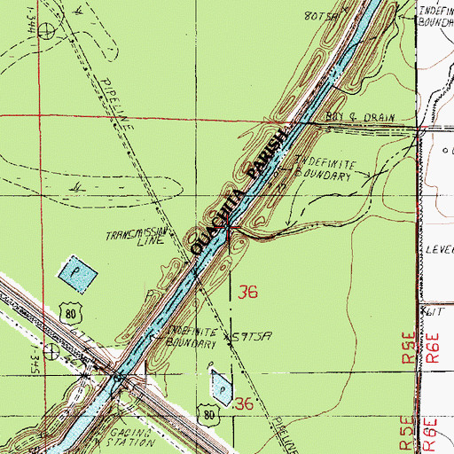 Topographic Map of Little Bayou Boeuf, LA