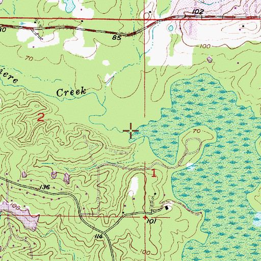 Topographic Map of North Cheniere Creek, LA