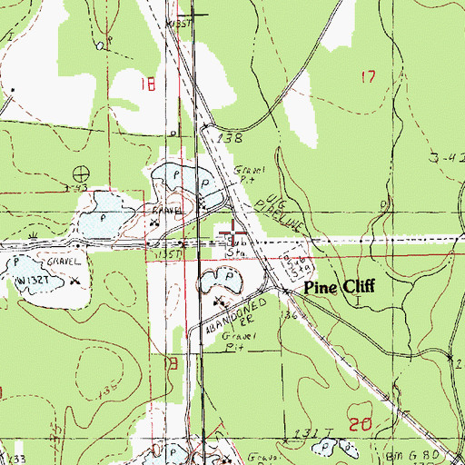 Topographic Map of Pine Cliff, LA