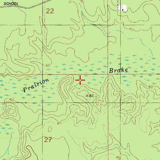 Topographic Map of Prairion Brake, LA
