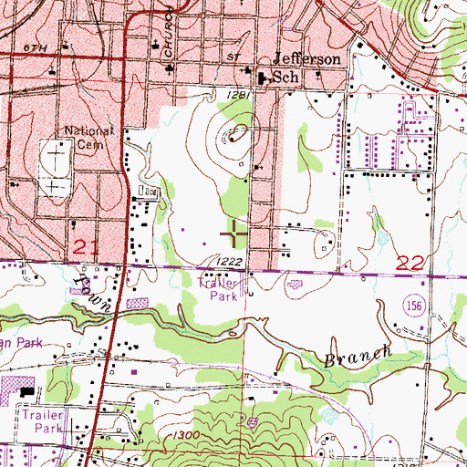 Topographic Map of Walker Park, AR