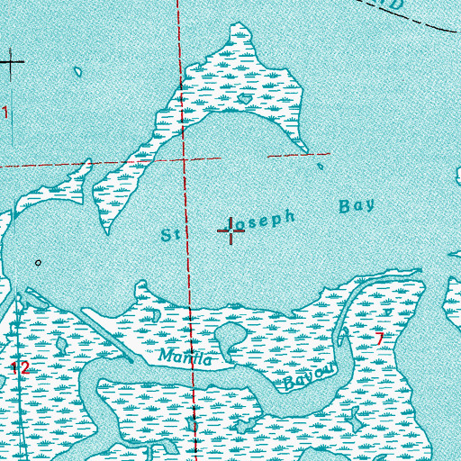 Topographic Map of Saint Joseph Bay, LA