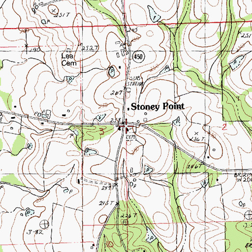 Topographic Map of Stoney Point Baptist Church, LA