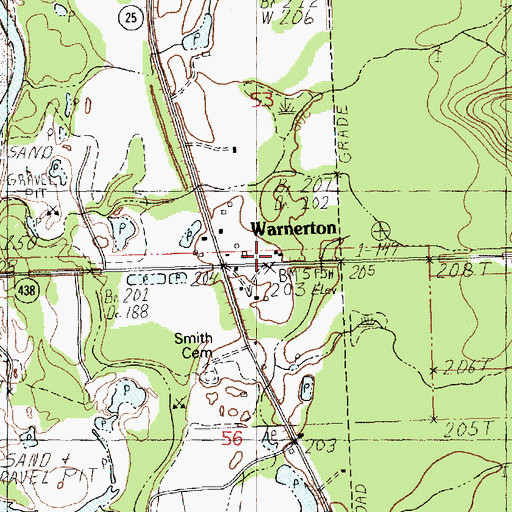Topographic Map of Warnerton, LA