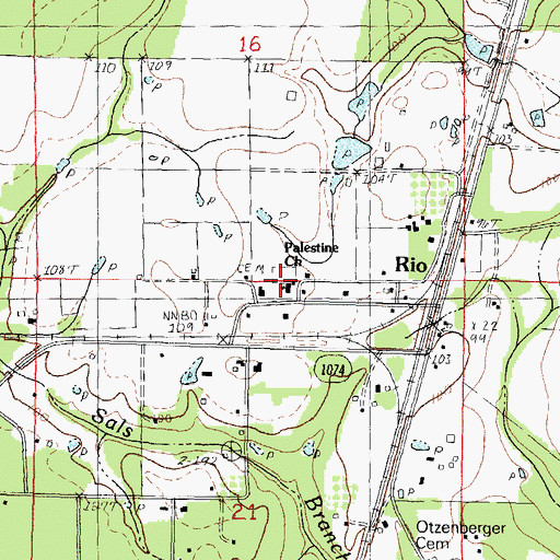 Topographic Map of Palestine Baptist Church, LA