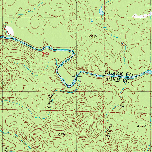 Topographic Map of Wall Creek, AR