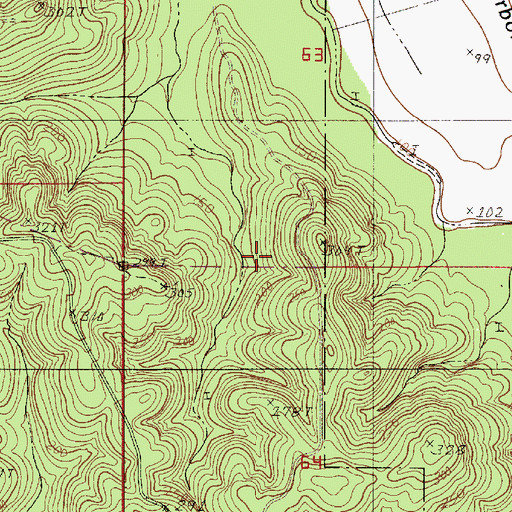 Topographic Map of Melrose Overlook, LA