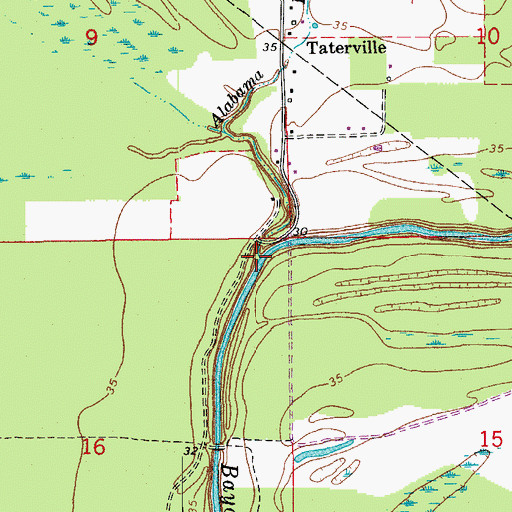 Topographic Map of Alabama Bayou, LA