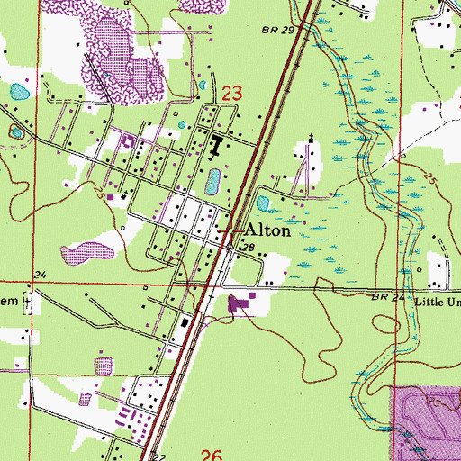 Topographic Map of Alton, LA