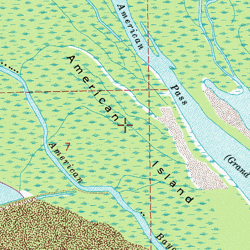 Topographic Map of American Island, LA