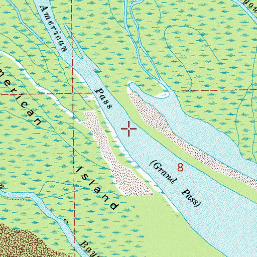 Topographic Map of American Pass, LA