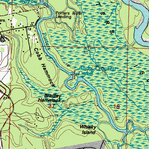 Topographic Map of Andy Crockett Cutoff, LA