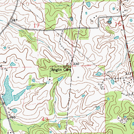 Topographic Map of Anglin Cemetery, LA