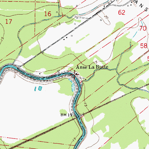 Topographic Map of Anse La Butte, LA