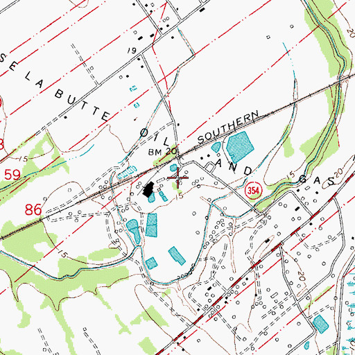Topographic Map of Anse La Butte Oil and Gas Field, LA